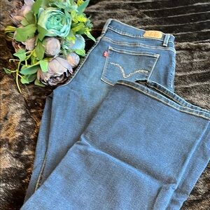 Levi's Blue Flare Wide Leg Jeans Classic Denim